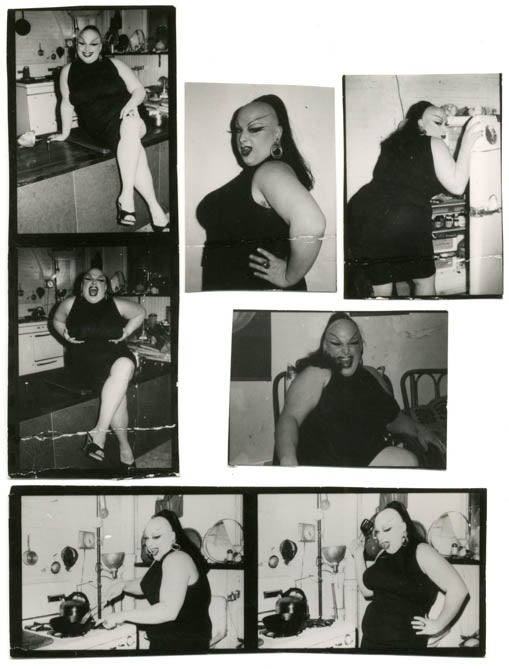 Item #39014 A group of 7 b/w contact sheet photographs of Divine by Billy Maynard, c.1973 + photos of Mario Montez and Silva Thin. DIVINE.