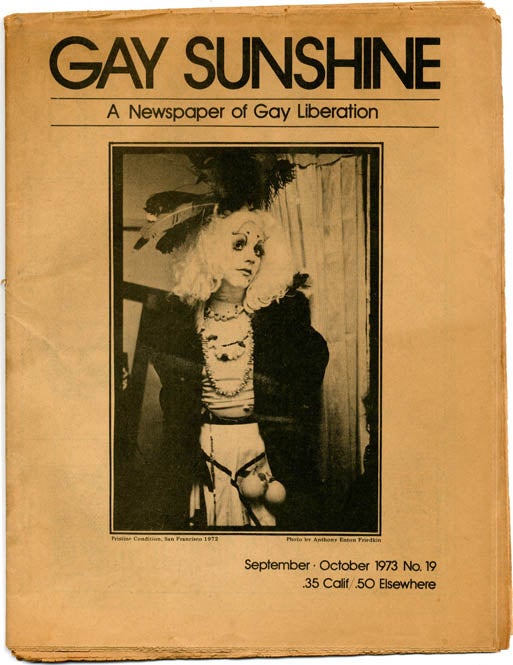 Item #39015 GAY SUNSHINE: A Newspaper of Gay Liberation #19 (Berkeley, CA: Sept.-Oct. 1973).