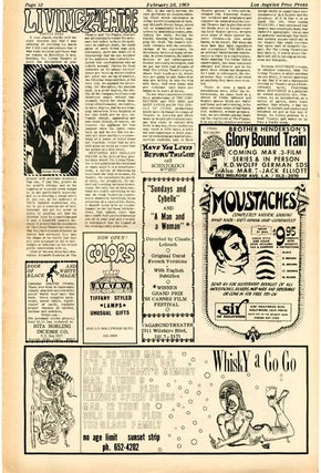 "Mysteries and Smaller Pieces". Harvey Perr's review of The Living Theatre at USC's Bovard Auditorium, in LOS ANGELES FREE PRESS #241 (February 28, 1969).