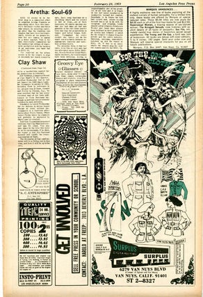 "Mysteries and Smaller Pieces". Harvey Perr's review of The Living Theatre at USC's Bovard Auditorium, in LOS ANGELES FREE PRESS #241 (February 28, 1969).
