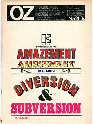 "The Chart is the Map - Paradise Now!" in Oz #21 (London: OZ Publications Ink Ltd., May 1969) + original photographic negative of the diagram used in the magazine's printing of it (38.5x50.5cm.).