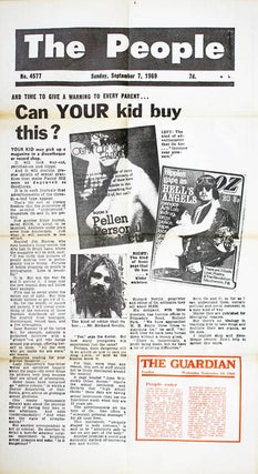 Original collage, untitled, c.1969 + Roundhouse flyer + Oz #24 with Robert Crumb poster.