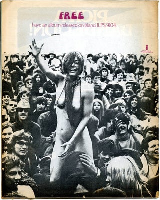 Original collage, untitled, c.1969 + Roundhouse flyer + Oz #24 with Robert Crumb poster.