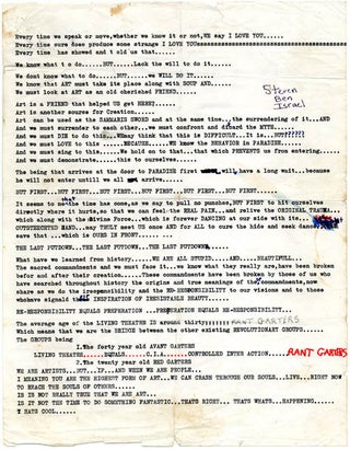 Item #39063 A group of texts by four Living Theatre members, c. 1970. Steven BEN ISRAEL, Hans...