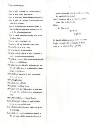 A group of texts by four Living Theatre members, c. 1970.