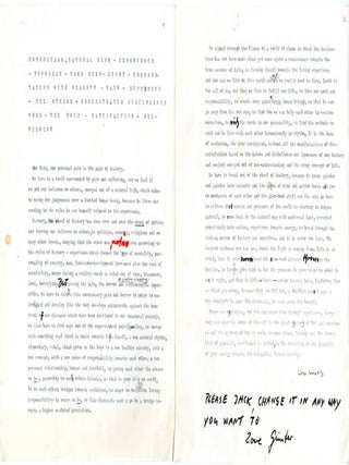 A group of texts by four Living Theatre members, c. 1970.