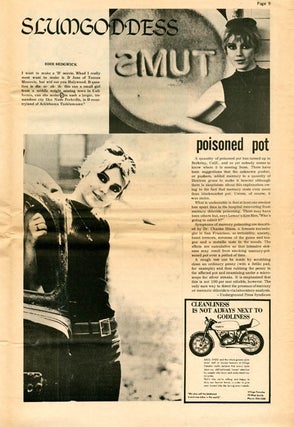 "Geodesic Gypsy City", a half-page article (incl. photo) on Drop City, in THE EAST VILLAGE OTHER Vol. 1, #17 (NY: August 1, 1966).