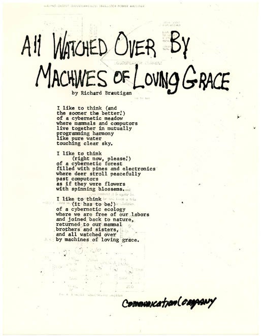 Item #39110 All Watched Over by Machines of Loving Grace. Richard BRAUTIGAN.