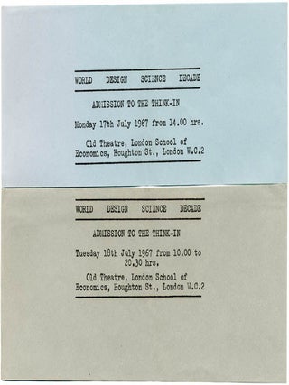 Item #39115 Two tickets for the World Design Science Decade Think-In held at the London School of...
