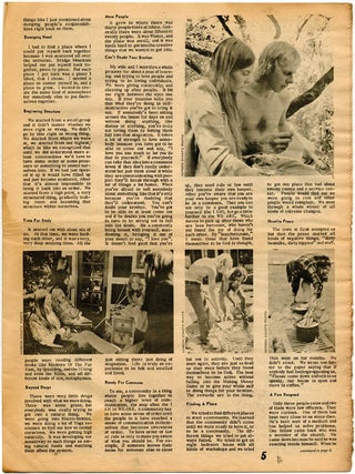 "Birth of a Tribe", an extensive 9pp. photo-illustrated interview with Gene Carlson of the Om Foundation, in ORACLE OF SOUTHERN CALIFORNIA #7 (LA: November 1967).