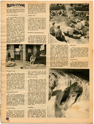 "Birth of a Tribe", an extensive 9pp. photo-illustrated interview with Gene Carlson of the Om Foundation, in ORACLE OF SOUTHERN CALIFORNIA #7 (LA: November 1967).