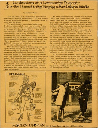 THE MODERN UTOPIAN Vol. 3, #2 (Berkeley, CA: Winter 1968-1969).