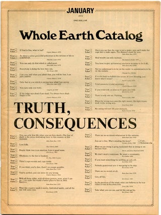 WHOLE EARTH CATALOG (Menlo Park, CA: Portola Institute, Spring 1969-October 1974).