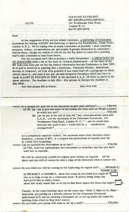 DIRECTORY OF COMMUNES AND COMMUNE PROJECTS, TRIBES, CRASHPADS, AND RELATED PHENOMENA IN GREAT BRITAIN AND EUROPE.