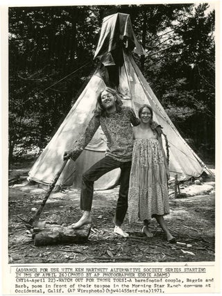 Item #39178 An original glossy b/w press photograph by Eddie Adams, with printed caption to lower...