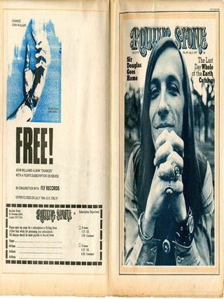 "The Last Twelve Hours of the Whole Earth" (3pp., photo-illustrated) in ROLLING STONE #86 (July 8, 1971 - UK issue).
