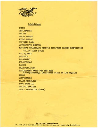 A small group of printed sheets produced by American Trans-Media, San Francisco, c. 1972.