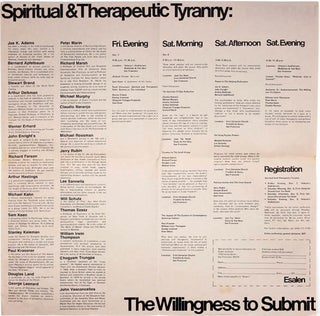 Item #39231 Spiritual & Therapeutic Tyranny: The Willingness to Submit. ESALEN INSTITUTE