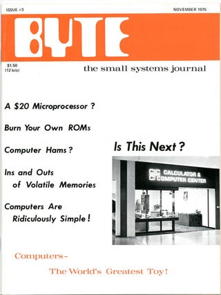 BYTE #1-5 (Peterborough, NH: Green Publishing, Inc., September 1975 - January 1976).