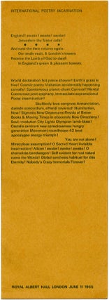 Item #39351 Original programme for the landmark gathering compered by Alexander Trocchi at the...