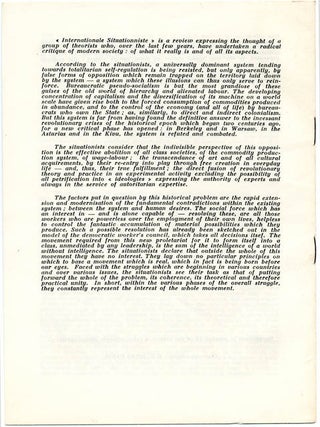 The Decline and the Fall of the 'Spectacular' Commodity-Economy. Paris: SI, (dated) December 1965.