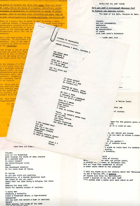 Item #39368 A group of four typescript poems (carbon) by Alexander Trocchi, originally sent to the editor of International Times, Bill Levy, c. September 1967. Alexander TROCCHI.