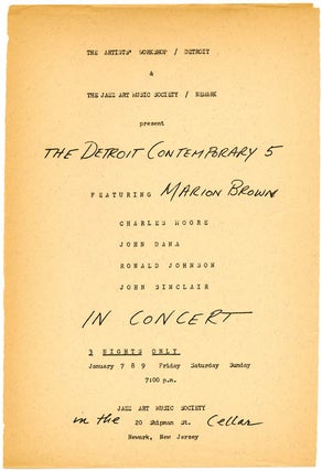 Item #39380 THE DETROIT CONTEMPORARY 5 FEATURING MARION BROWN