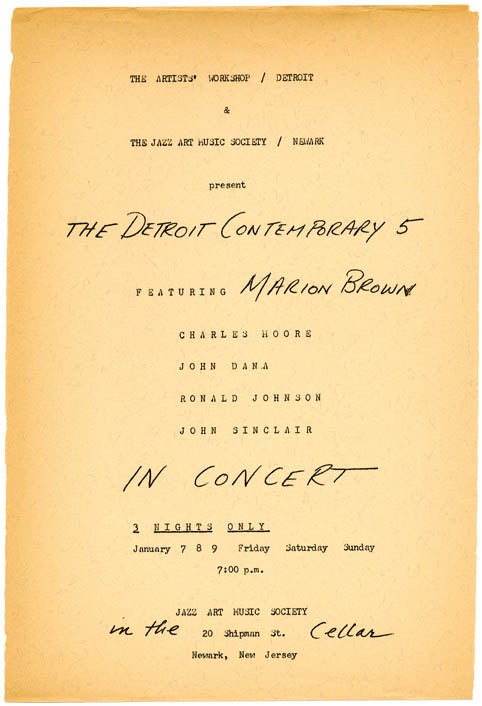 Item #39380 THE DETROIT CONTEMPORARY 5 FEATURING MARION BROWN.