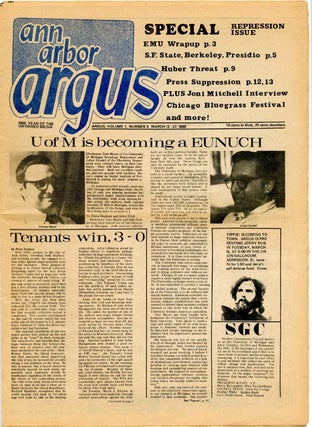 ANN ARBOR ARGUS #3, #5, #9, and #11 (Ann Arbor, MI: March 13 - August 13, 1969).