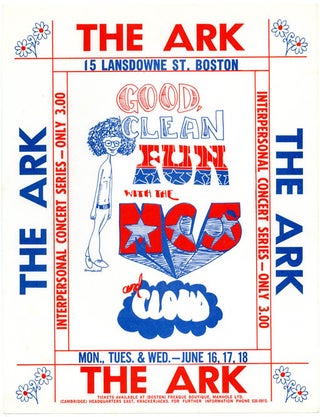 Item #39391 Original handbill announcing 'Good, Clean Fun with the MC5 and Cloud' at The Ark,...