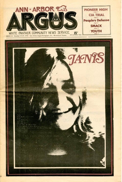 Item #39396 ANN ARBOR ARGUS - White Panther Community News Service #31 (Ann Arbor, MI: October 15, 1970).