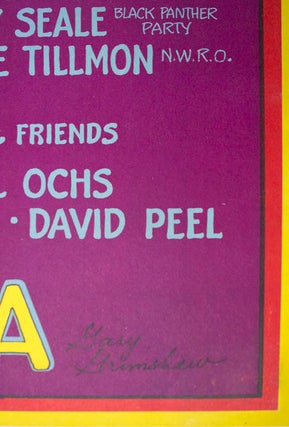 JOHN SINCLAIR FREEDOM RALLY. Original poster designed by Gary Grimshaw announcing a benefit concert for John Sinclair at the Crisler Arena, Ann Arbor, Michigan, December 10, 1971.