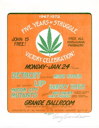 Item #39403 FIVE YEARS OF STRUGGLE VICTORY CELEBRATION. Original handbill designed by Gary...