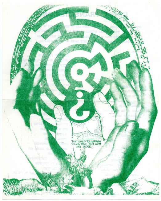 Item #39423 Coum Transmissions. A double-sided publicity flyer designed to solicit bookings, 1972. COUM.