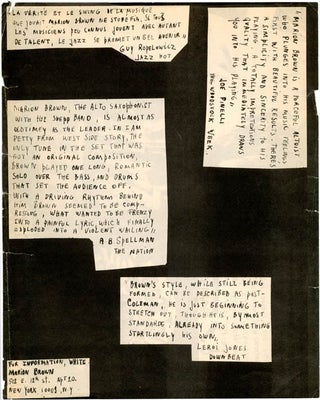 A double-sided flyer promoting 'New Music' by the Marion Brown Quartet and his recordings on ESP-Disk' with Archie Shepp, John Coltrane, and Burton Greene, c. 1966