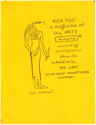 Item #39442 Original flyer announcing "FUCK YOU/a magazine of the ARTS promoting pornography...