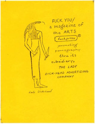 Item #39442 Original flyer announcing "FUCK YOU/a magazine of the ARTS promoting pornography thru...