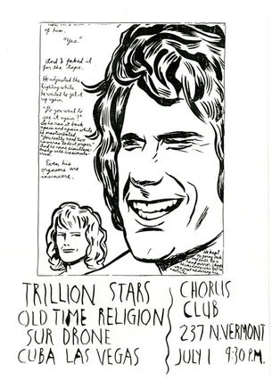 Item #39480 An original flyer announcing an appearance by Pettibon's band, Sur Drone, along with...