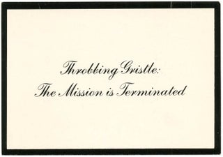 Item #39495 Throbbing Gristle: The Mission is Terminated. THROBBING GRISTLE