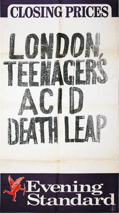 Item #39521 London Teenager's Acid Death Leap. ACID MORAL PANIC