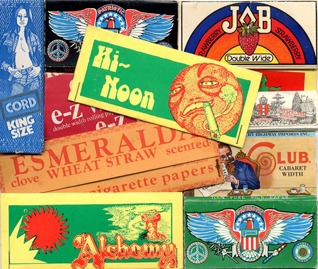 Item #39651 A collection of 14 vintage packets of rolling papers, c. late 1970s/early 1980s, most of them unused and complete. ROLLING PAPERS.