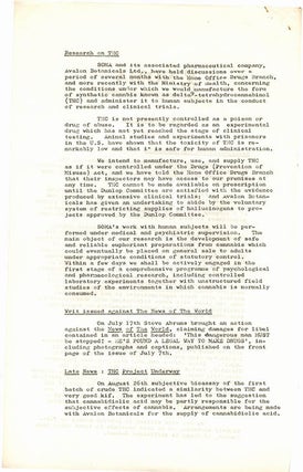 A comprehensive collection of publications and documents issued by SOMA, the drug research project founded in London by Steve Abrams that campaigned for cannabis law reform.