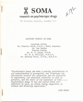 A comprehensive collection of publications and documents issued by SOMA, the drug research project founded in London by Steve Abrams that campaigned for cannabis law reform.