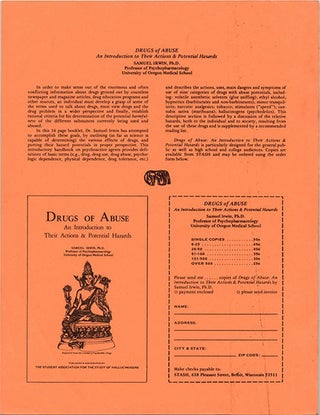 JOURNAL OF PSYCHEDELIC DRUGS Vol. 1, #2 (SF: The Haight-Ashbury Medical Clinic, Winter 1967-68) – “Psychedelic Drugs and Religion”.