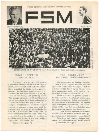Item #39685 FSM Newsletter #1-3 (Berkeley, CA: privately printed, October 9, October 20 and...