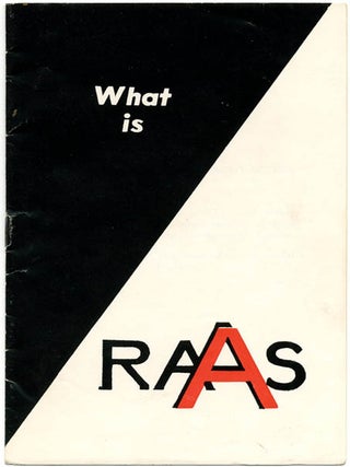 Item #39687 What is RAAS. RAAS, Racial Adjustment Action Society