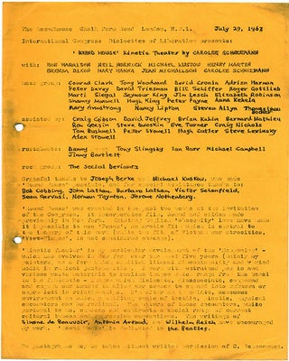 A group of documents from the Congress of the Dialectics of Liberation, held at the Roundhouse in Chalk Farm, north London between July 15-30, 1967.