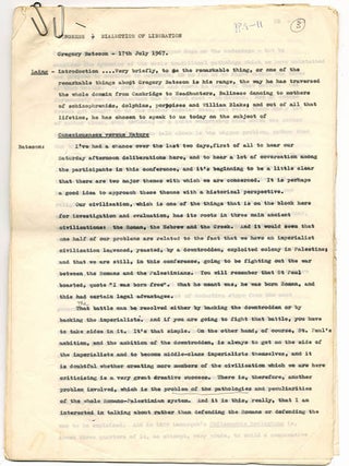 A group of documents from the Congress of the Dialectics of Liberation, held at the Roundhouse in Chalk Farm, north London between July 15-30, 1967.