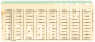 An original IBM punch card from the Berkeley Computer Center, University of California, on which the words ‘FREE SPEECH’ have been punched, c. early December 1964.