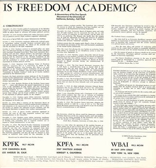 Is Freedom Academic? A Documentary of the Free Speech Movement at the University of California at Berkeley - Fall 1964.